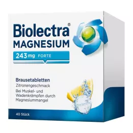 BIOLECTRA Magnez 243 mg forte Cytryna Br.-Tabl., 40 szt