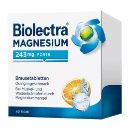 BIOLECTRA Magnez 243 mg forte Pomarańczowe tabletki musujące, 40 szt