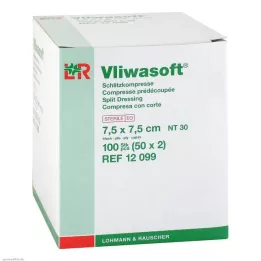 VLIWASOFT Kompresy nacinane 7,5x7,5 cm jałowe 4l., 50X2 szt