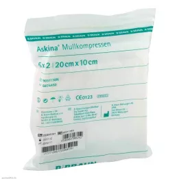 ASKINA Kompresy gazowe 10x20 cm jałowe, 5X2 szt
