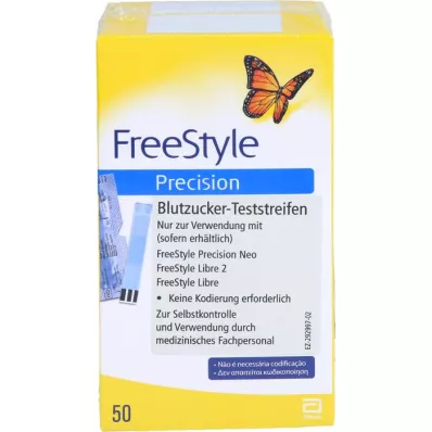 FREESTYLE Paski testowe do pomiaru glukozy we krwi Precision bez kodowania, 100 szt FREESTYLE Paski testowe do pomiaru glukozy we krwi Precision bez kodowania, 100 szt