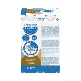 FRESUBIN 2 kcal Błonnik DRINK Butelka do picia Cappuccino, 4X200 ml