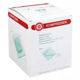 MULLKOMPRESSEN 10x10 cm sterylne 12-krotne, 40X2 szt
