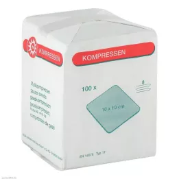 MULLKOMPRESSEN 10x10 cm niesterylne 8-warstwowe, 100 szt