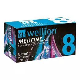 WELLION MEDFINE plus igły do penów 8 mm, 100 szt