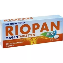 RIOPAN Tabletki żołądkowe Mięta 800 mg Tabletki do rozgryzania i żucia, 20 szt