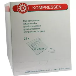 MULLKOMPRESSEN 20x25 cm sterylne 16-krotne, 25 szt