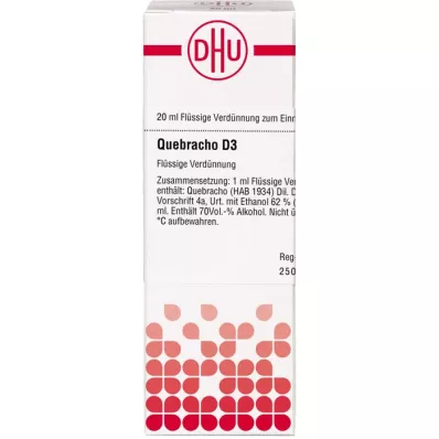 QUEBRACHO D 3 Rozcieńczenie, 20 ml QUEBRACHO D 3 Rozcieńczenie, 20 ml