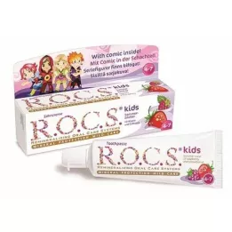 ROCS Dzieci Raspberry + Pasta do zębów truskawkowa, 45 g