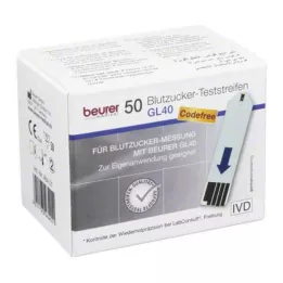BEURER GL40 Blood Glucoza Paski, 50 szt