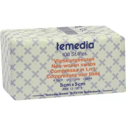 VLIESKOMPRESSEN 5x5 cm niesterylne 4-warstwowe, 100 szt