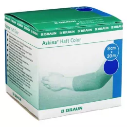 ASKINA Plaster przylepny Kolor 8 cm x 20 m niebieski, 1 szt