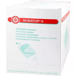 NOBATOP 8 kompresów 10x10 cm jałowych, 25X5 szt