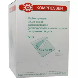 MULLKOMPRESSEN 7,5x7,5 cm sterylne 8-drożne, 50X2 szt