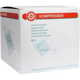 MULLKOMPRESSEN 10x10 cm sterylne 12-drożne, 60 szt