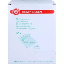 MULLKOMPRESSEN 10x10 cm sterylne 16-drożne, 35X2 szt