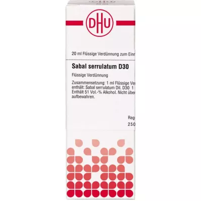 SABAL SERRULATUM d 30 rozcieńczenie, 20 ml SABAL SERRULATUM d 30 rozcieńczenie, 20 ml