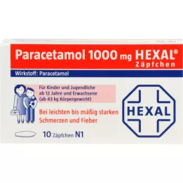 PARACETAMOL 1000 HEXAL COUKSITORERS, 10 szt