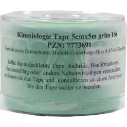 KINESIOLOGIE Taśma 5 cmx5 m zielona, 1 szt