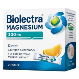 BIOLECTRA Magnez 300 mg bezpośrednie pomarańczowe pałeczki, 20 szt