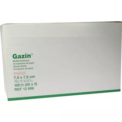GAZIN Gaza 7,5x7,5 cm jałowa 12-warstwowa średnia, 20X5 szt GAZIN Gaza 7,5x7,5 cm jałowa 12-warstwowa średnia, 20X5 szt
