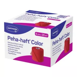 PEHA-HAFT Taśma utrwalająca kolory bez lateksu 6 cm x 20 m czerwona, 1 szt
