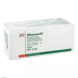 VLIWASOFT Kompresy włókninowe 7,5x7,5 cm niejałowe 6l., 100 szt
