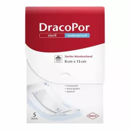 DRACOPOR opatrunek wodoodporny na rany 8x15 cm jałowy, 5 szt