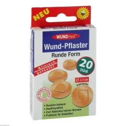 Plastry na rany okrągłe 2,5 cm, 20 szt