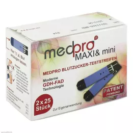 MEDPRO Maxi &amp; mini paski do pomiaru glukozy we krwi, 2X25 szt