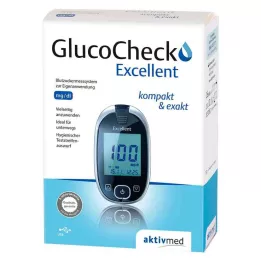 GLUCOCHECK Zestaw do pomiaru glukozy we krwi mg/dl Excellent, 1 szt
