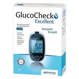 GLUCOCHECK Zestaw do pomiaru glukozy we krwi mmol/l Excellent, 1 szt