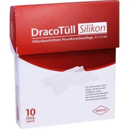 Opatrunek rany Dracotull Sil.5x5 cm odporny na silikon.Wydanie, 10 szt