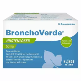 BRONCHOVERDE Tabletki musujące na kaszel 50 mg, 20 szt