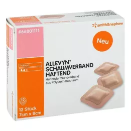 ALLEVYN Opatrunek piankowy 7x8 cm samoprzylepny, 12 szt