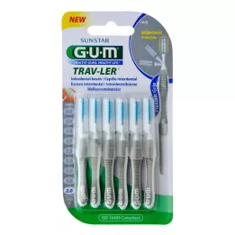GUM TRAV-LER Świeca międzyzębowa 2,0 mm szara + 6 nasadek, 6 szt
