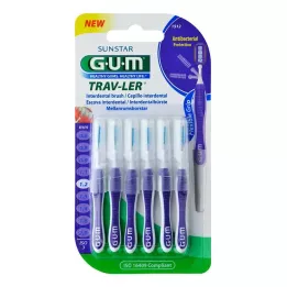GUM Taca-ler 1,2 mm świeca fioletowy Interdental + 6 czapki, 6 szt