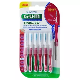 GUM Taca-ler 1,4 mm Świeca Różowy Interdental + 6 Czapki, 6 szt