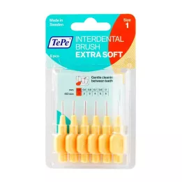 TEPE Szczoteczka międzyzębowa x-soft 0,45mm ISO 1 pomarańczowa, 6 szt