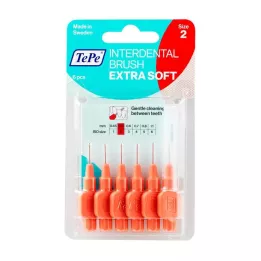 TEPE Szczoteczka międzyzębowa x-soft 0,5mm ISO 2 szt. czerwona, 6 szt