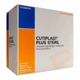 CUTIPLAST Plus opatrunek jałowy 7,8x10 cm, 55 szt