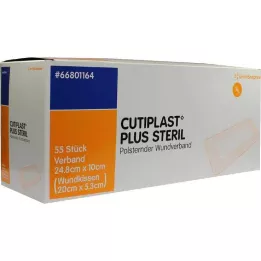 CUTIPLAST Plus opatrunek jałowy 10x24,8 cm, 55 szt