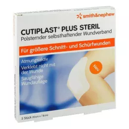 CUTIPLAST Plus opatrunek jałowy 7,8x10 cm, 5 szt