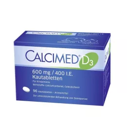 CALCIMED D3 600 mg/400 I.E. tabletki do żucia, 96 szt