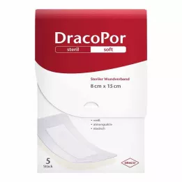 DRACOPOR Opatrunek na ranę 8x15 cm jałowy, 5 szt