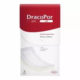 DRACOPOR Opatrunek na rany 10x20 cm jałowy, 5 szt