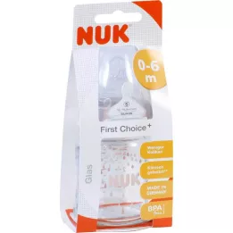 NUK First Choice Plus Glass Baby Butelka 120ml z drinksucker, 1 szt