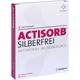 ACTISORB SILBERFREI 6,5x9,5 cm węgiel aktywny, 10 szt
