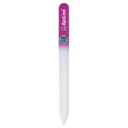 Pilnik do paznokci Apoline szklany 14 cm różowy, 1 szt