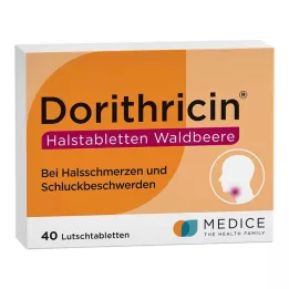 DORITHRICIN Pastylki do ssania na gardło o smaku dzikiej jagody, 40 szt